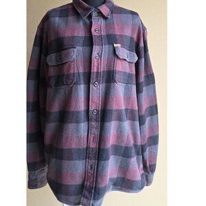 Orvis Plaid Flannel Button-Down Shirt | Cozy Fall Layer | Purple Gray Check